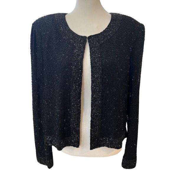 Vintage 1970’s Ste’Nay Beaded Silk Jacket Cover Up - Picture 1 of 7